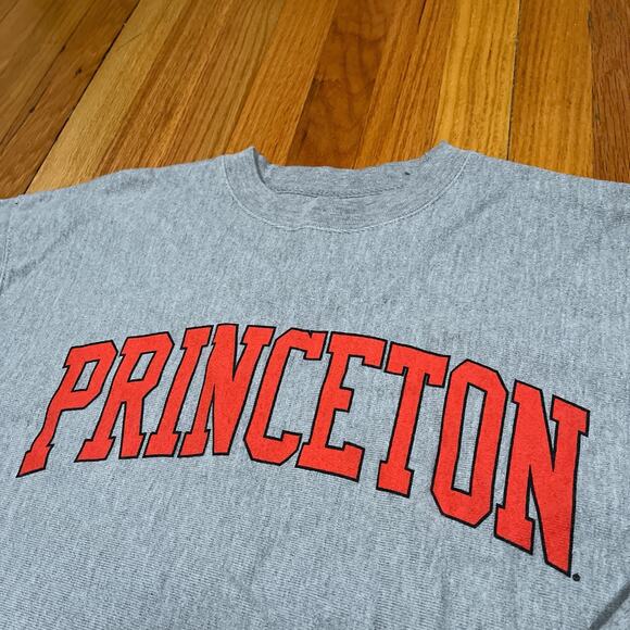 Vintage 90s Princeton Champion Reverse Weave Crewneck Pullover Sweatshirt Size M - Picture 2 of 8